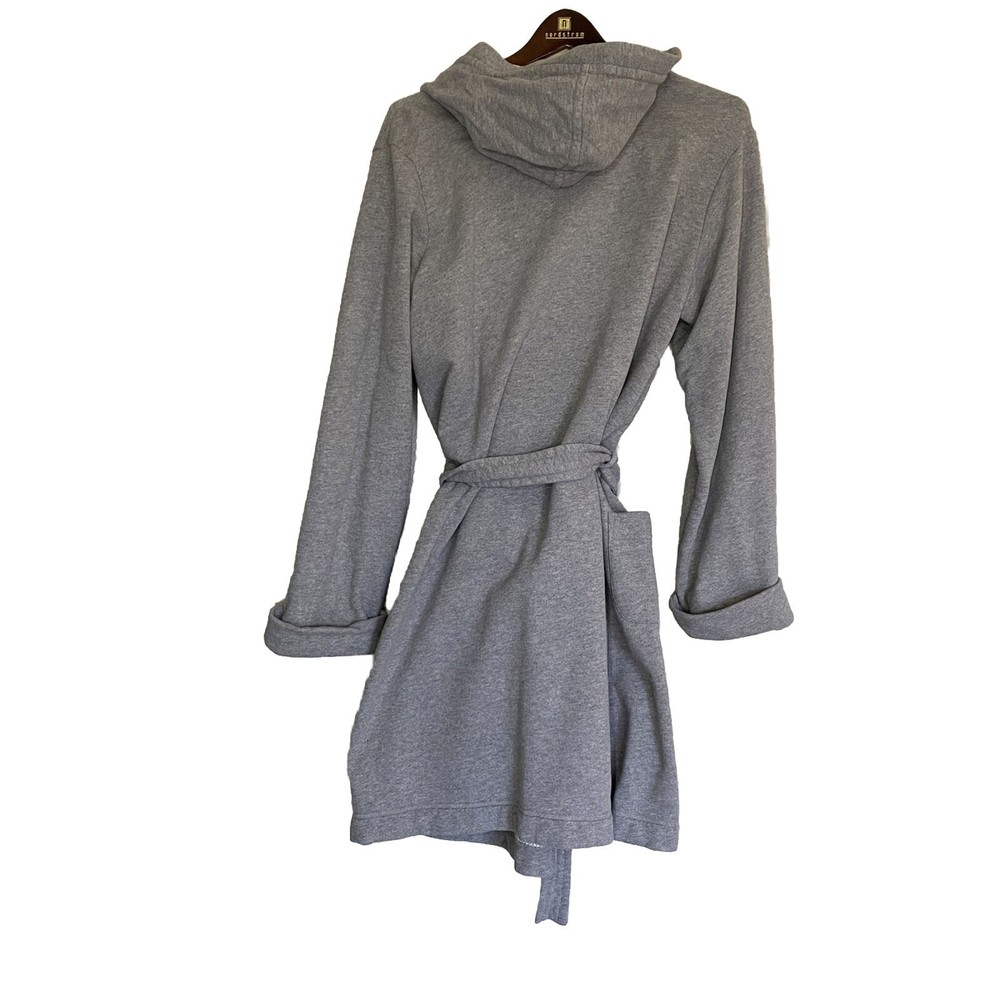 Victoria’s Secret Robe Women’s Medium Gray French Terry Hooded Monogram Pockets